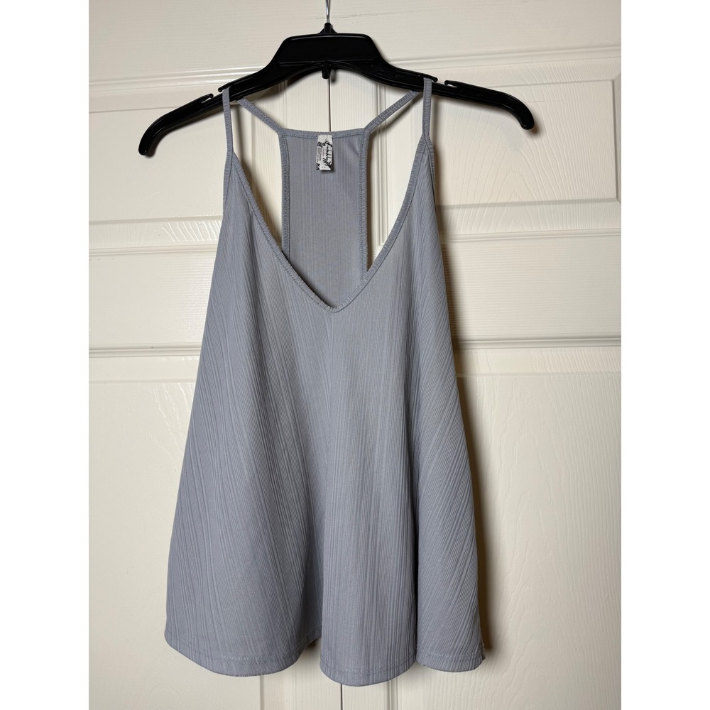Intimately by Free People Gray Ribbed Racerback Loose Flowy Tank Top - Picture 5 of 6